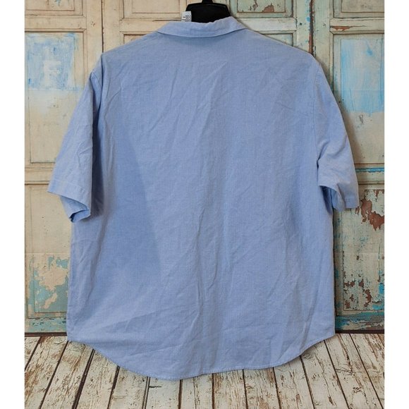Separate Issue Womens Size 24W Blue Short Sleeve Collared Button Up Basic Shirt - Picture 4 of 6